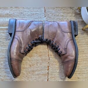 Thursday Boot Company Brown Leather Lace-Up Ankle Boots